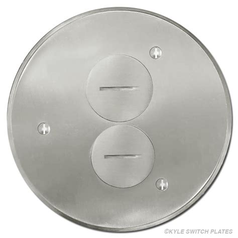 2 outlet 5in round electrical box cover|round receptacle outlet cover plates.